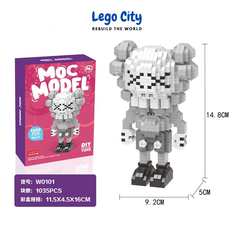 Đồ chơi lego, đồ chơi lắp ghép Gấu KAWS dễ thương cho bé LEGO CITY