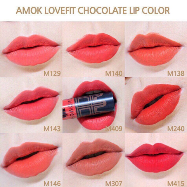 Son kem amok lovefit chocolate perfect velvet lip color