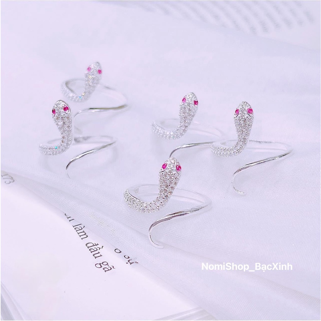 Nhẫn rắn nhỏ xinh freesize chuẩn bạc Mainomi Shop Bạc Xinh độc đáo mới lạ