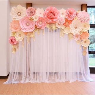 Set giấy mỹ thuật làm hoa Hồng-Trắng-Gold