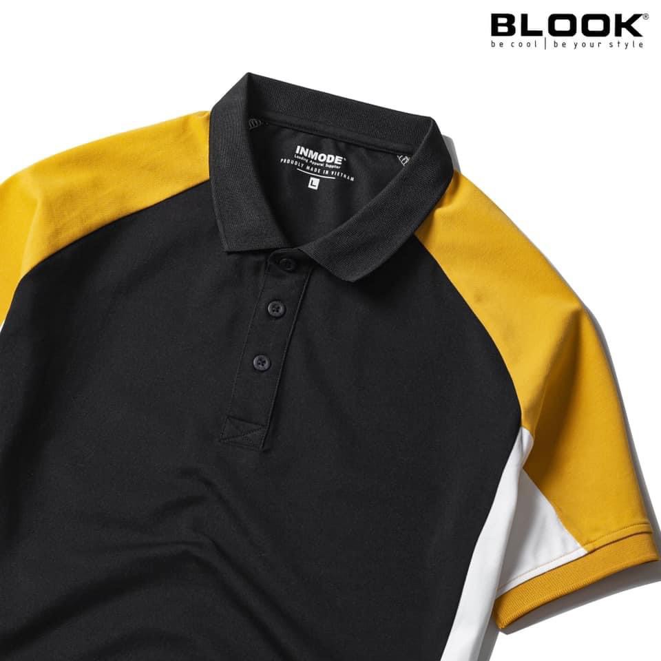 Áo polo nam slimfit BLOOK chất vải thun cá sấu cotton màu đen phối vàng trắng mã 35528  (HÌNH THẬT) | BigBuy360 - bigbuy360.vn