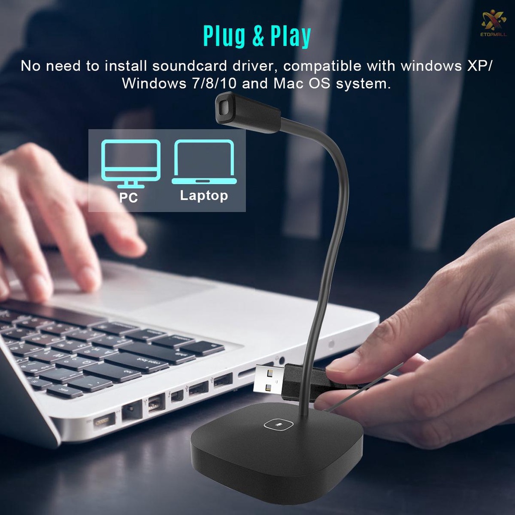 Micro Để Bàn Có Dây USB Xoay 360 Độ Không Gây Tiếng Ồn Cho PC Laptop | BigBuy360 - bigbuy360.vn