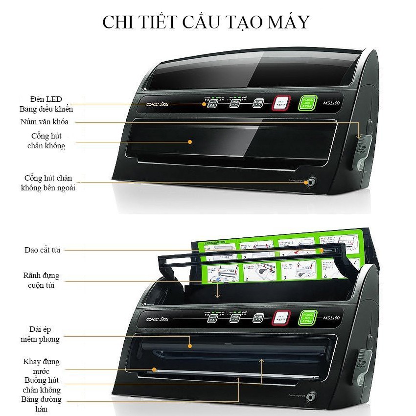 Máy hút chân không bảo quản thực phẩm MAGIC SEAL MS 1160