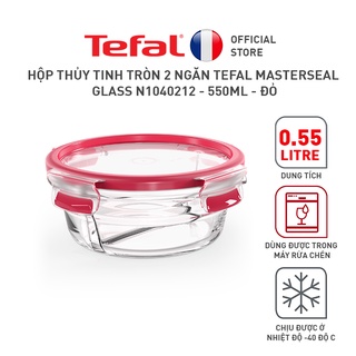 Hộp thủy tinh tròn 2 ngăn Tefal Masterseal Glass N1040212 - 550ml - đỏ