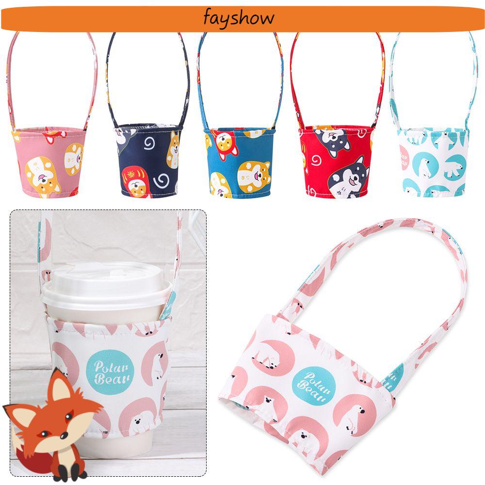 Túi Vải Canvas Đựng Cốc Cà Phê/Trà Cầm Tay Tái Sử Dụng Được Phong Cách Nhật Bản