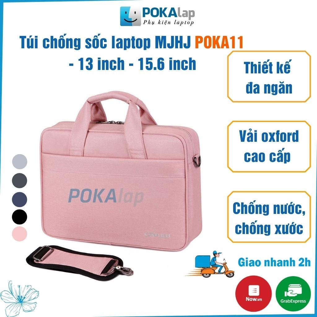 Túi chống sốc laptop, macbook POKA11 chất liệu vải oxford cao cấp chống thấm nước 13 inch 14 inch 15,6 inch - POKALAP
