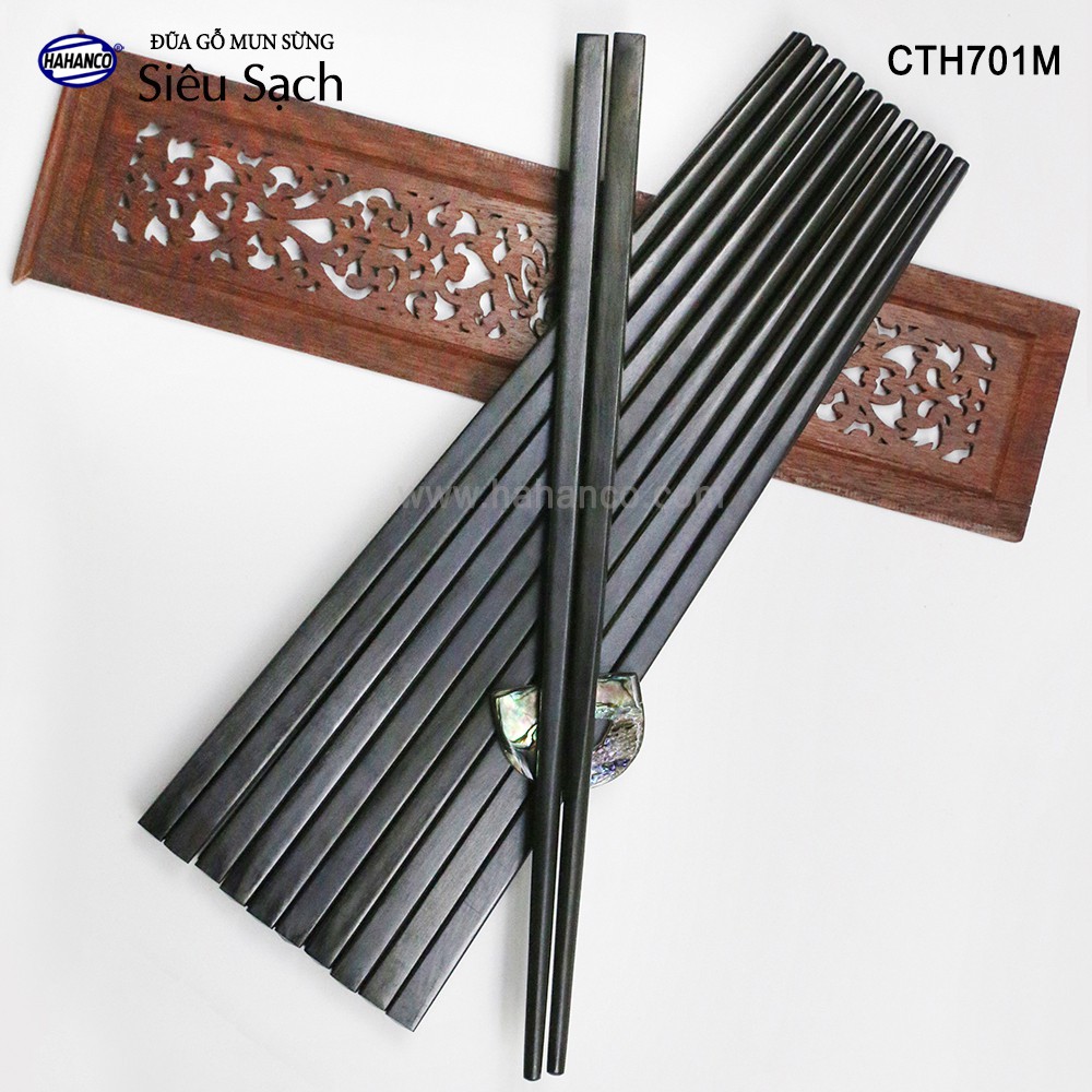 Đũa gỗ Mun sừng trơn VIP - CTH701MV  Đũa gỗ tự nhiên cao cấp - HAHANCO