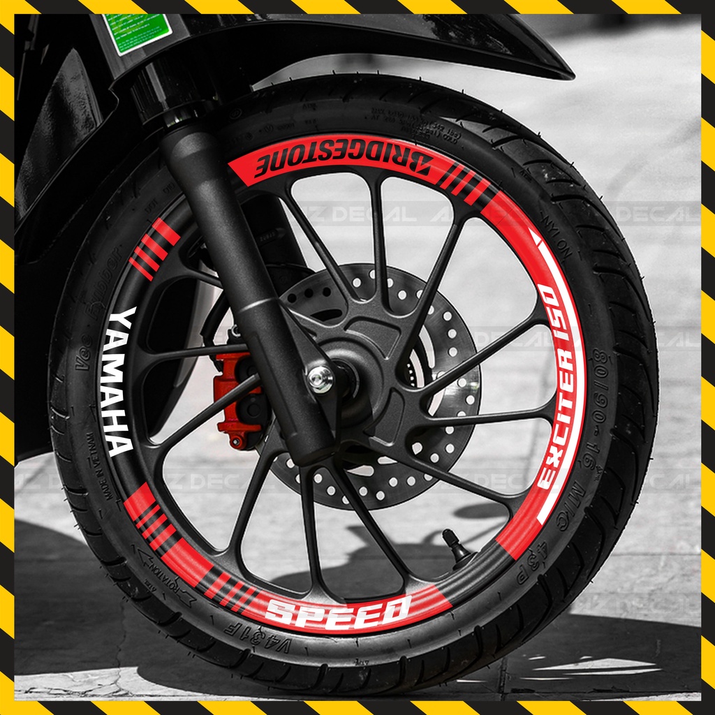 Tem Dán Mâm Bản To Xe Exciter | FullV02 | Decal Vành PVC Cao Cấp, Đa Dạng Màu Sắc Chống Nước, Bền Màu