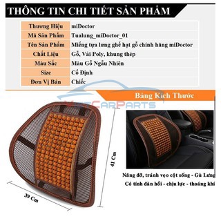 Tựa Lưng Hạt Gỗ Chính Hãng Cho Ghê Ô tô Và Ghế Văn Phòng - Nâng Đỡ Tránh Vẹo Cột Sống