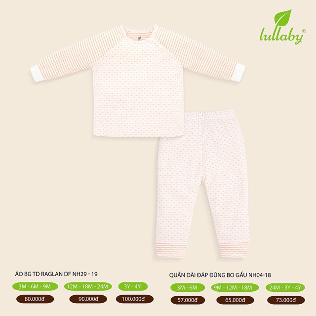 Bộ Raglan bé gái tay dài 2 lớp Lullaby (Hàng Sale)