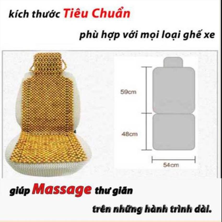 Lót ghế ô tô hạt gỗ thông tự nhiên - Bền, Đẹp, Thoáng Mát lắp vừa cho mọi dòng xe