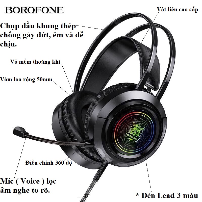 Tai nghe chụp tai có dây chính hãng, Tai nghe chơi game có micro cho game thủ và học online dùng các máy tính và ĐT