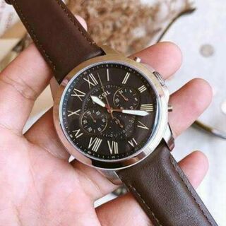 Đồng hồ chính hãng nam fossil fs4813 - máy quartz pin - kính khoáng cứng - dây da