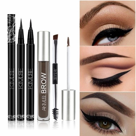 Bộ kẻ viền mắt + kẻ chân mày KIMUSE chống nước chuyên dụng | BigBuy360 - bigbuy360.vn