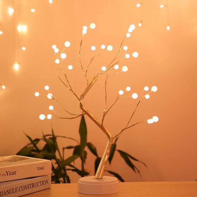 Đèn ngủ để bàn, đèn LED trang trí hình cây decor bàn làm việc hoặc phòng ngủ (dùng Pin hoặc USB) D108 DALOI STORE