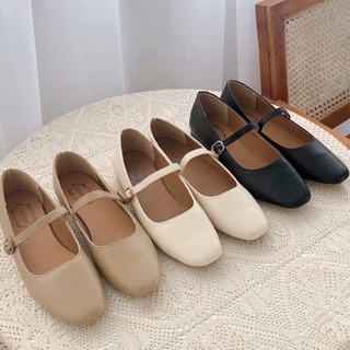 Giày búp bê gót thấp Mary Jane cao 2.5cm 3p kiểu ulzzang Hàn Quốc quai nga