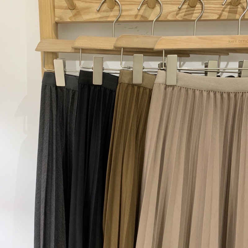 Chân váy dạ midi xếp li dáng xuông - Cvxlv ( Ảnh thật ) | BigBuy360 - bigbuy360.vn