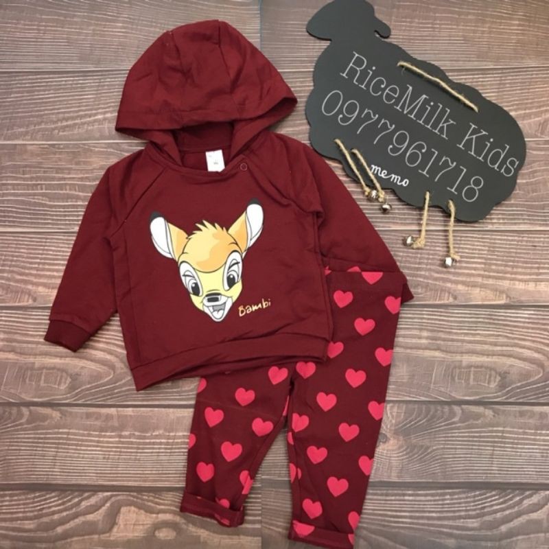 Bộ babyclud nâu hình nai xuất dư xịn cho bé