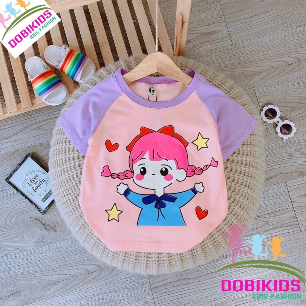 Dobikids - Áo Thun Bé Gái Phối Tay Thun Cotton Chuẩn Đẹp Cho Bé 10-28kg