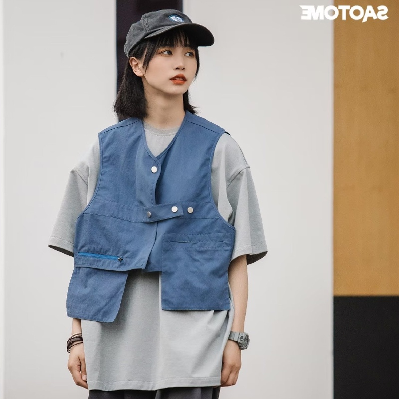 Áo Ba Lỗ Dáng Rộng Cỡ Lớn Thoải Mái Phong Cách Hip Hop Đường Phố Hàn Quốc Thời Trang Mùa Hè Cho Nam Và Nữ M-2XL