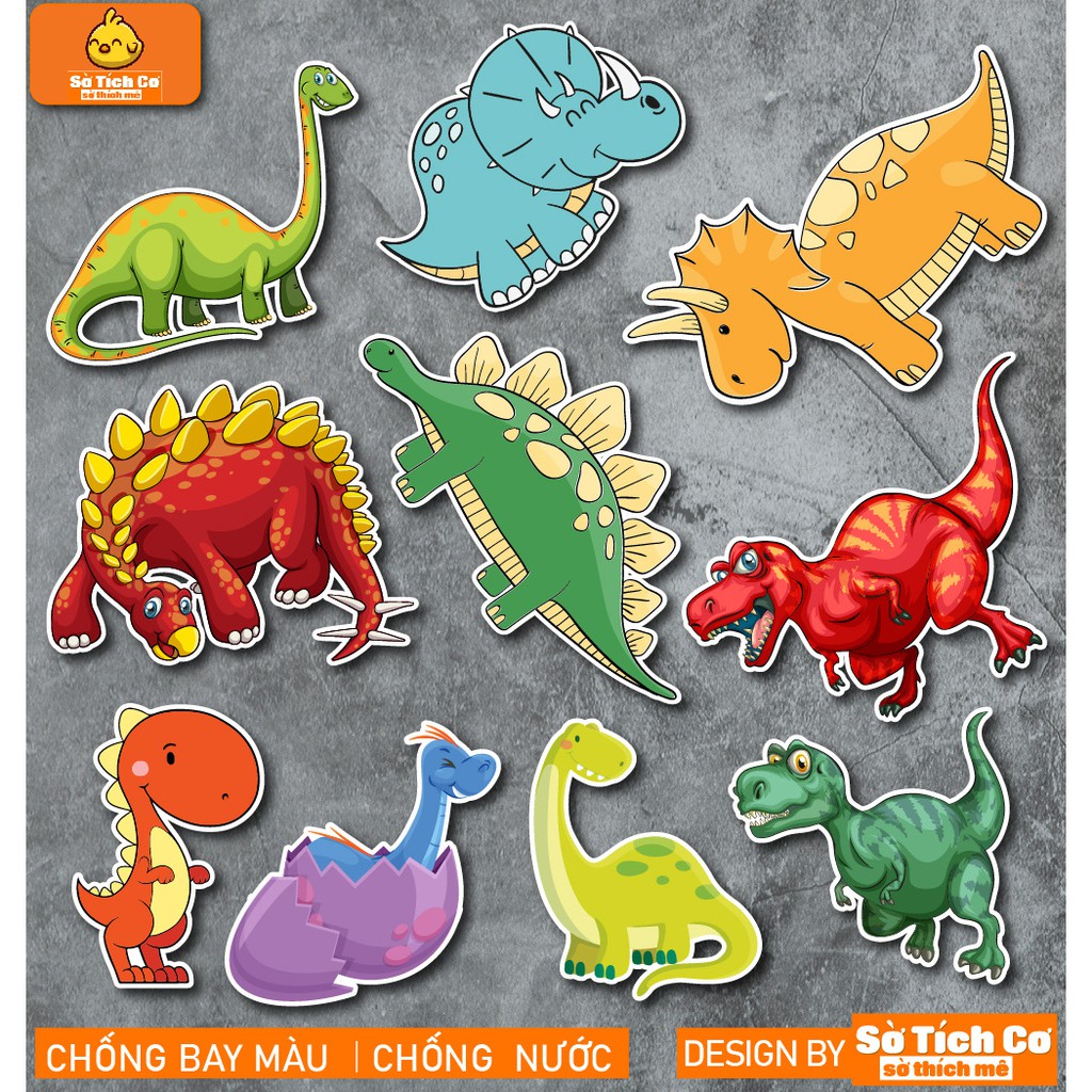 Khủng Long dán điện thoại, laptop, mũ bảo hiểm, guitar, vali MSP: A13