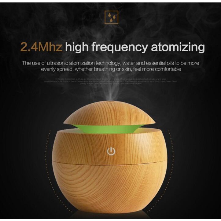 Máy Xông Khuếch Tán Tinh Dầu Mini Ultrasonic Aroma Humidifier (Đèn Led nhiều màu)