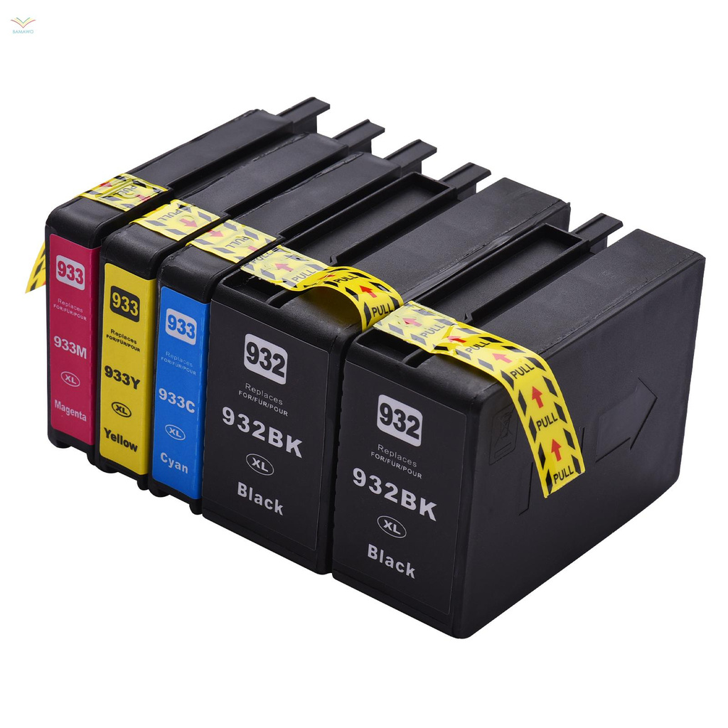 Ready in stock Aibecy Compatible Ink Cartridge Replacement for 932 933 932XL 933XL High Yield Compatible with HP Officejet 6100 6600 6700 7110 7612 7610 7510 Printer 5-Pack (2 Black, 1 Cyan, 1 Magenta, 1 Yellow)