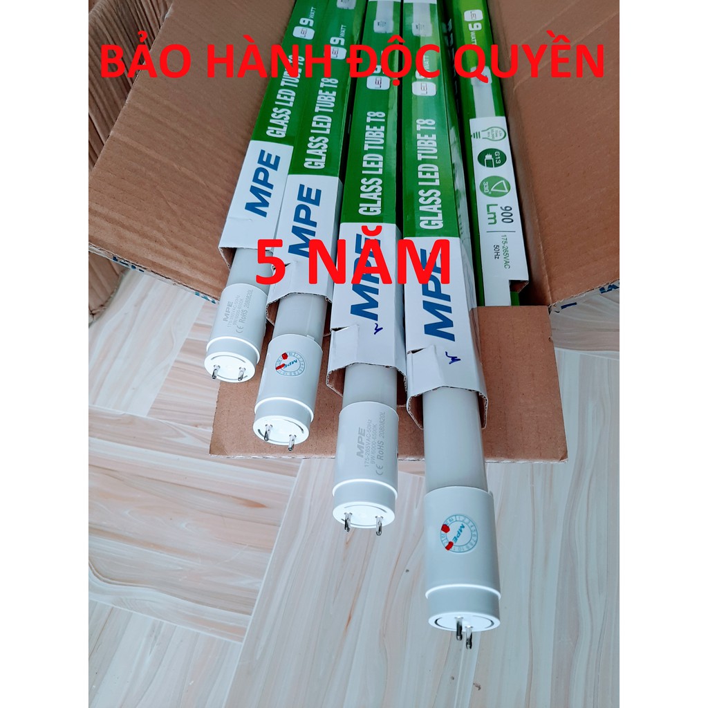 Combo 4 Bộ Đèn Led Tuýp 6 tấc 60cm MPE Chính Hãng