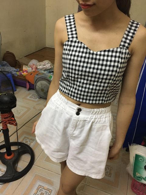 Áo croptop/ áo 2 dây xinh xắn ( kèm hình khách mặc)