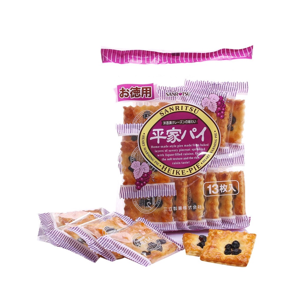 [GÓI 250G] Bánh Nướng Nhiều Lớp Nhân Nho Sanritsu HEIKE-PIE Nho Vỏ Bánh Giòn Mứt Thơm Ăn Ngon Miệng - Nhật Bản