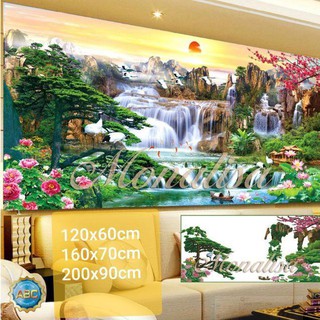 Tranh đính đá phong cảnh thiên nhiên 120x60cm sỉ= lẻ