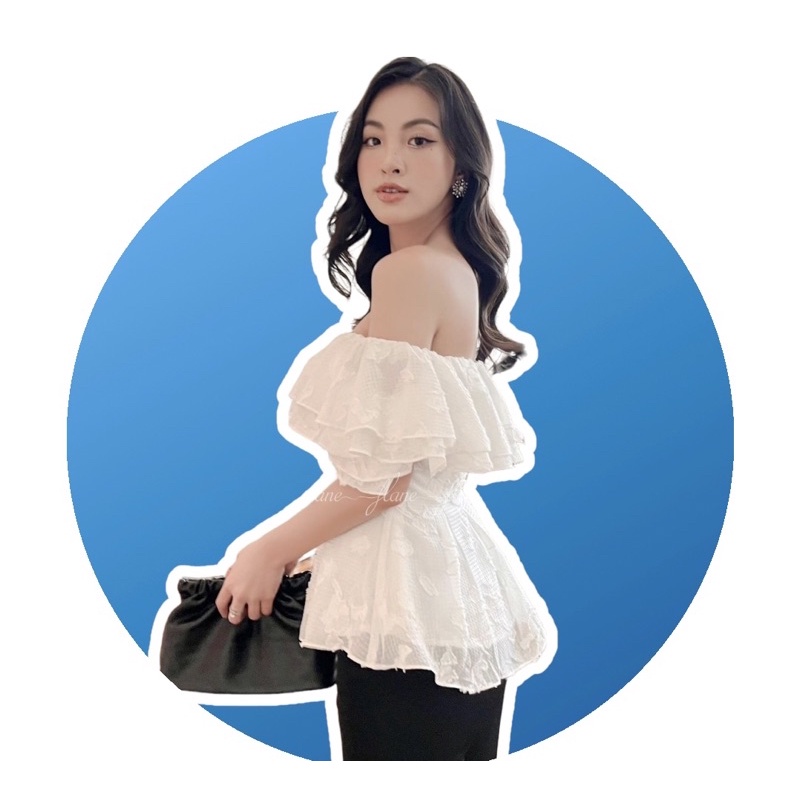 Áo trễ vai xoè bồng cao cấp chubby  AV17-0822