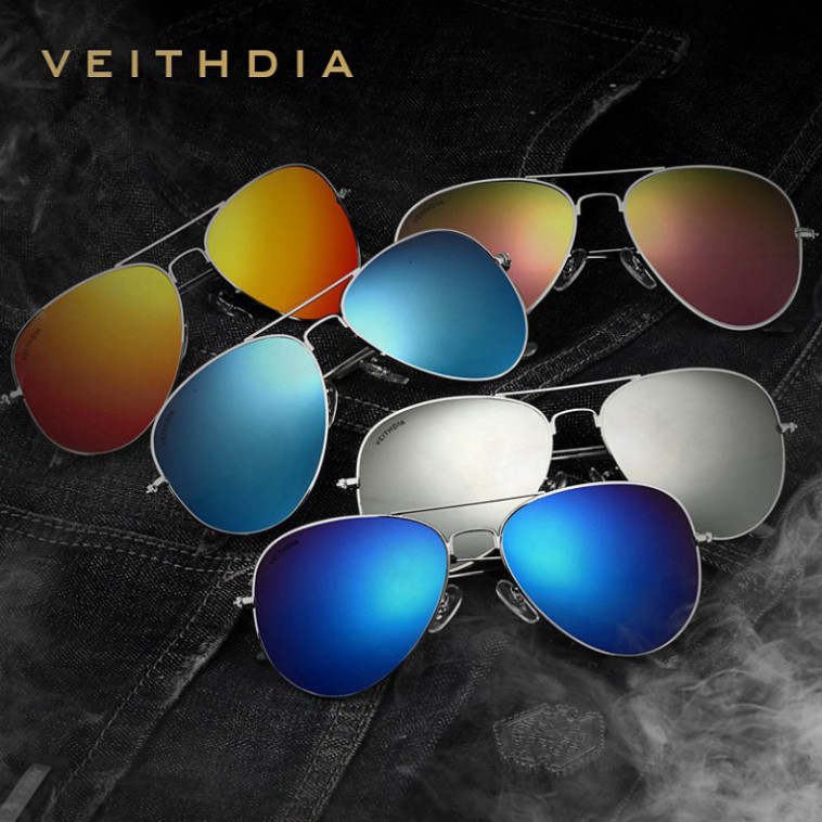 Kính râm nam Kính mát phi công thời trang 2021 thương hiệu Veithdia glass chính hãng chính hãng