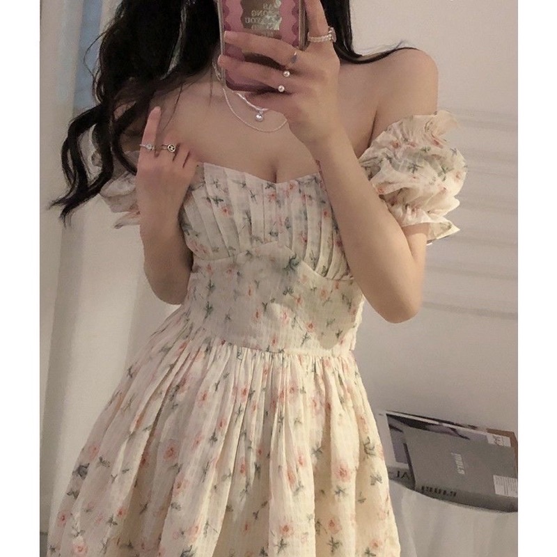 Đầm Hoa Nhí Hở Lưng Thắt Nơ Sau