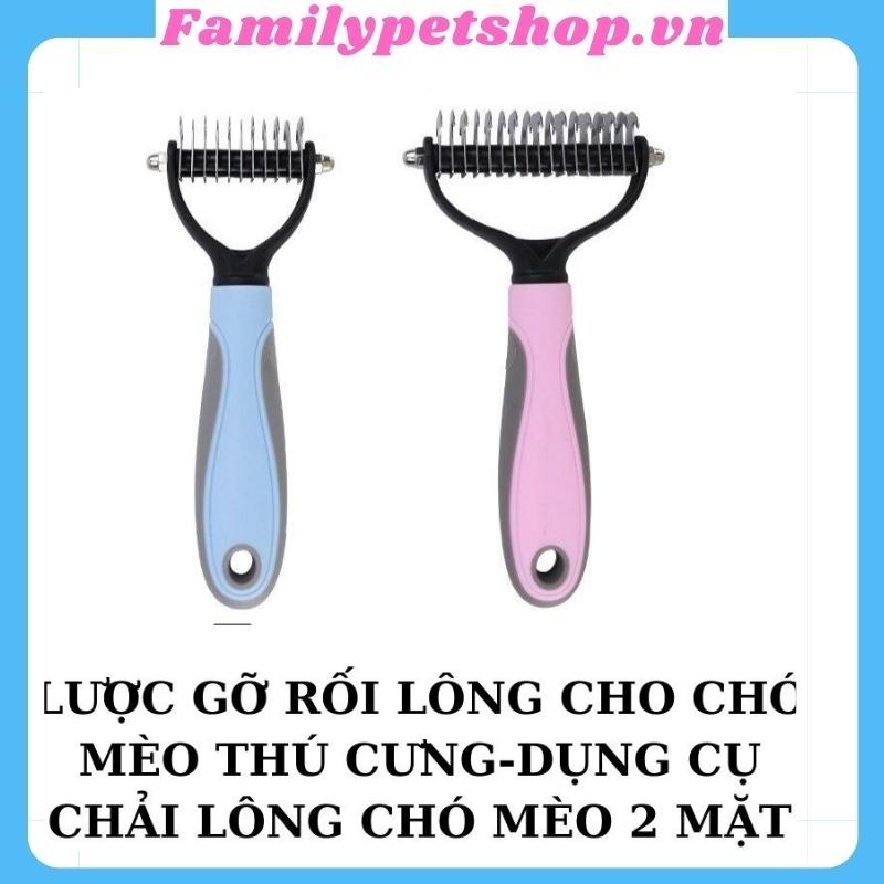 Lược gỡ rối lông cho chó mèo thú cưng-dụng cụ chải lông cho chó mèo hai mặt-familypetshop.vn