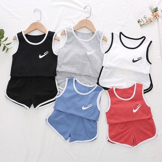 Bộ ba lỗ thể thao cotton đũi cho bé trai