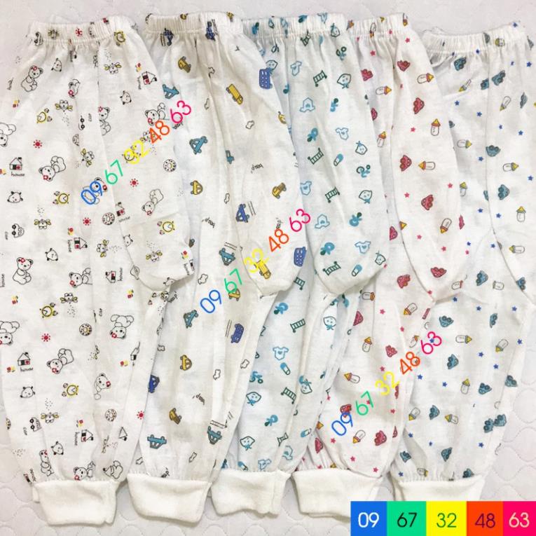 Bộ dài tay sơ sinh bình sữa khuy lệch quần bo đáp đũng MOLA