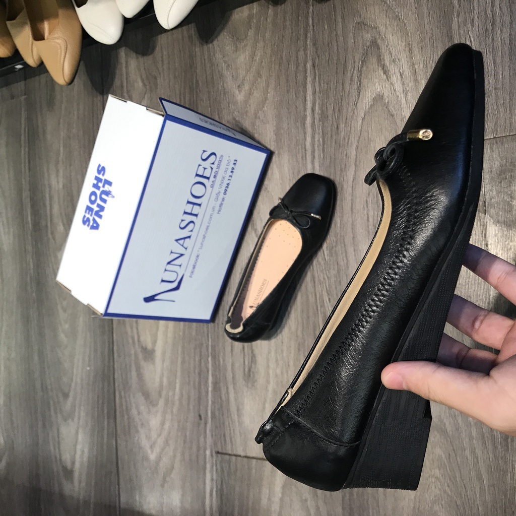 Giày đế xuồng nữ da bò mềm êm chân Lunashoes 25807 bảo hành 24 tháng 1 đổi 1 dễ đi dễ phối đồ giày cho mẹ