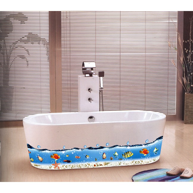 Decal trang trí chân tường Đại Dương xanh