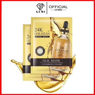 Mặt Nạ Dưỡng Trắng Da 💞𝑭𝒓𝒆𝒆𝒔𝒉𝒊𝒑💖 Hộp 10 Miếng Mặt Nạ Dưỡng Trắng Vàng 24k Goldzan Silk Mask - Hàng Đài Loan - GEMIVN