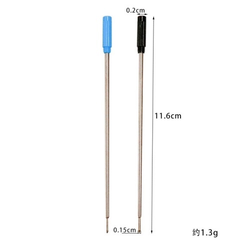 Bộ 10 cái ruột bút bi kim loại màu lam đen ngòi 0.5mm
