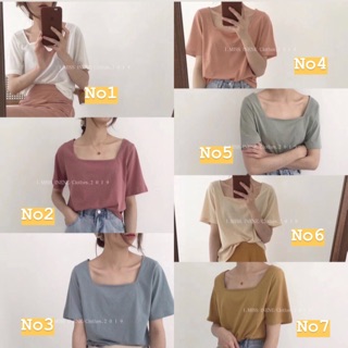Pull trơn cổ vuông mỏng