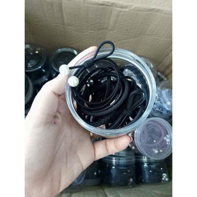 Sét 12 Dây Buộc Tóc Hàn Quốc Siêu Xinh Kèm Hộp Đựng