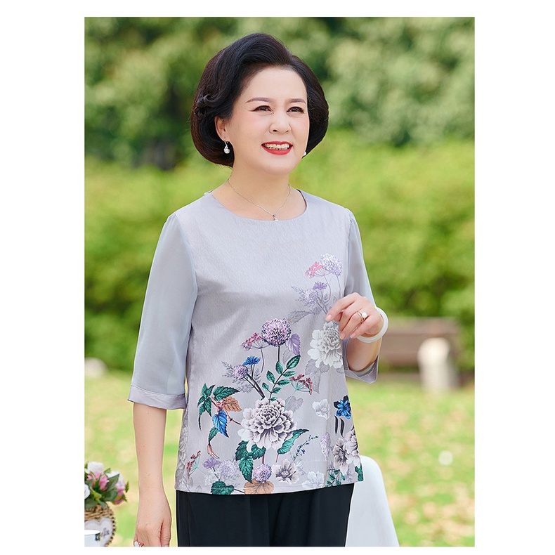 Áo lụa cho người già, áo sơ mi nư trung niên