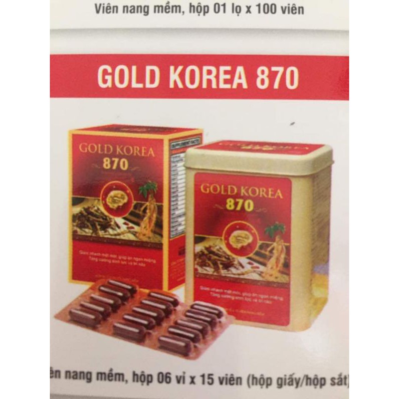 Viên sâm bổ GOLD KOZO 870 (hộp sắt 6vỉ ×15viên) Gold Ben 1400 60 viên Bồi bổ sức khỏe, giảm mệt mỏi, ăn ngon miệng