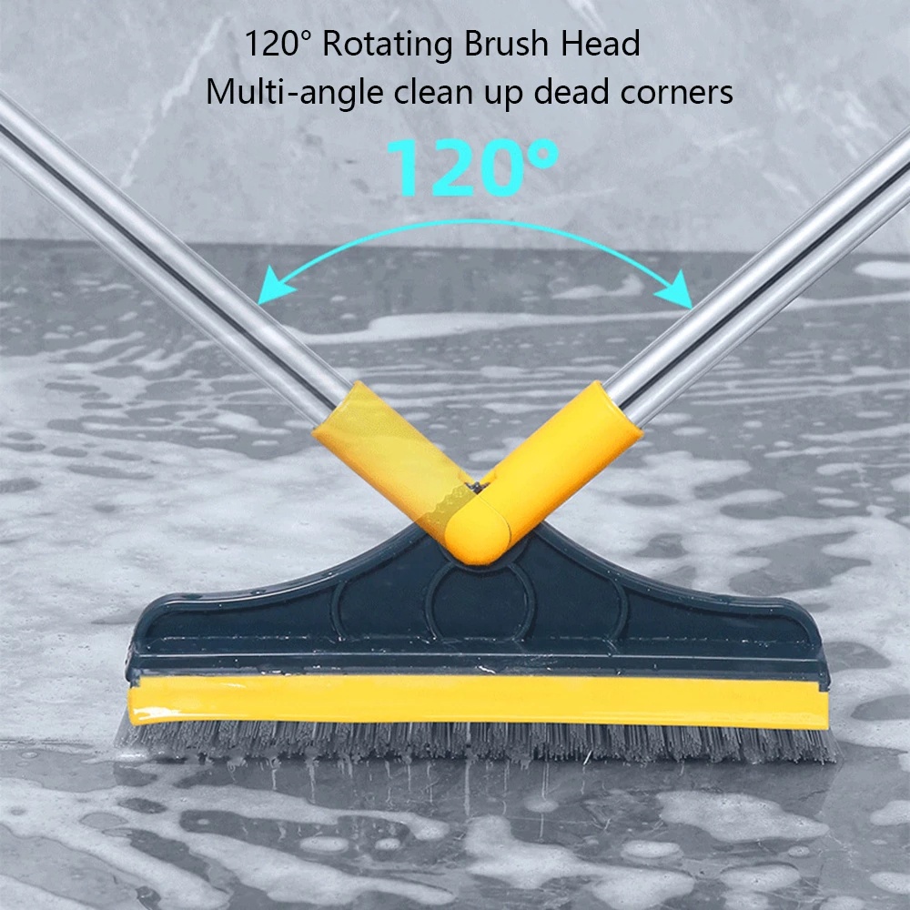 112*23CM New Rotating Floor Crevice Cleaning Brush / Long Handle Stiff Broom / Wet And Dry Dual-Use Floor Windows Wiper Scrape for Bathroom Kitchen