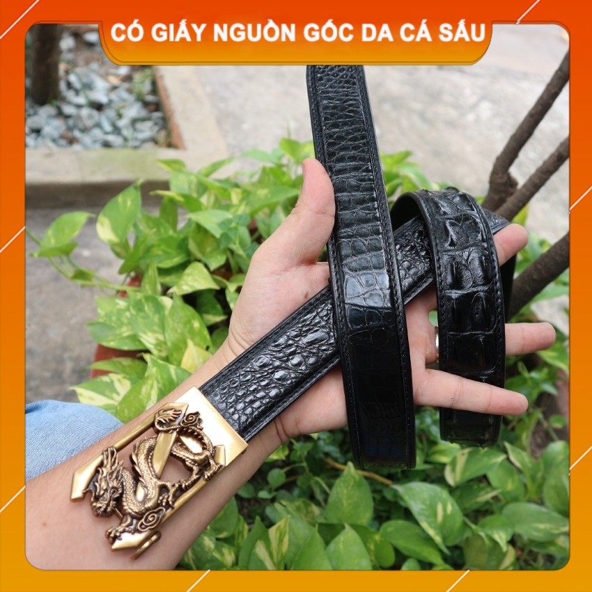 NEW- Thắt Lưng Da Cá Sấu Khóa Tự Động Cao Cấp {Da Thật Chính Hãng - Hàng Cao Cấp} Đầu Rồng Nguyên Con