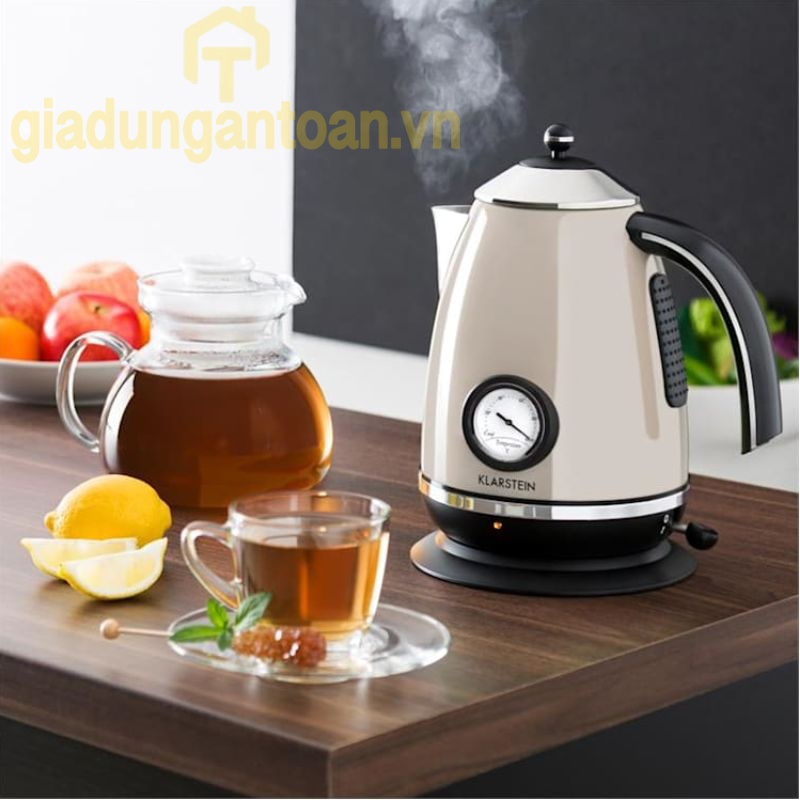 Ấm đun nước siêu tốc Klarstein Aquavita 1,7L siêu bền đẹp, nhập Đức