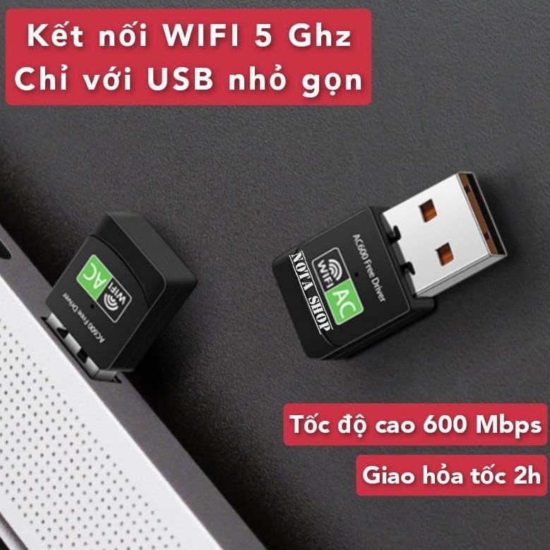 [CÓ SẴN] Card WIFI 5G cổng USB chuyên học online cho laptop, máy bàn 1200Mbps, giúp thu sóng WIFI 5GHz