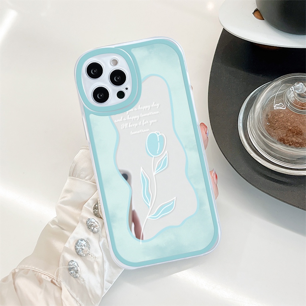 Ốp lưng iphone gương cạnh vuông lá và hoa 6/6plus/7/7plus/8/8plus/x/xs/11/12/13/pro/max/plus/promax-Sale HOT A3-12